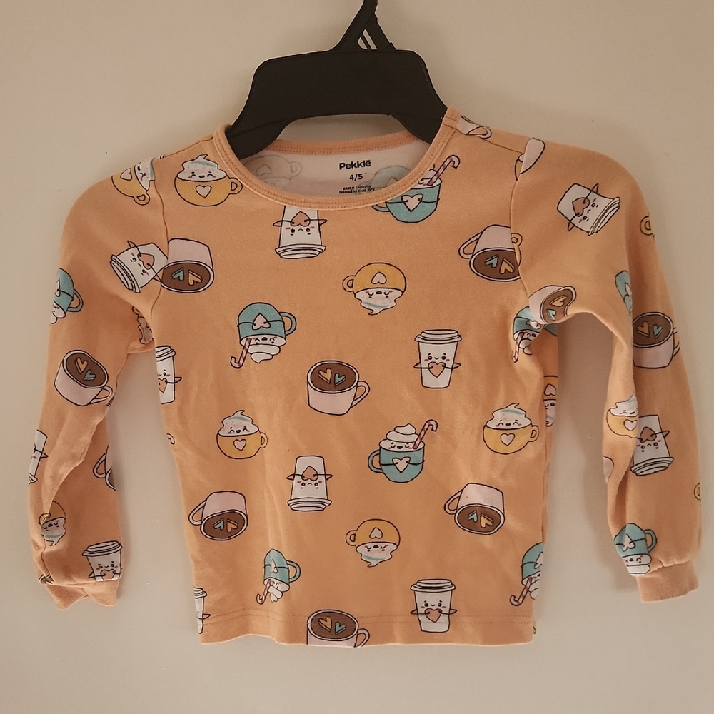 M20 Kids Orange Hot Chocolate Cups Long Sleeve Pekkle T-shirt